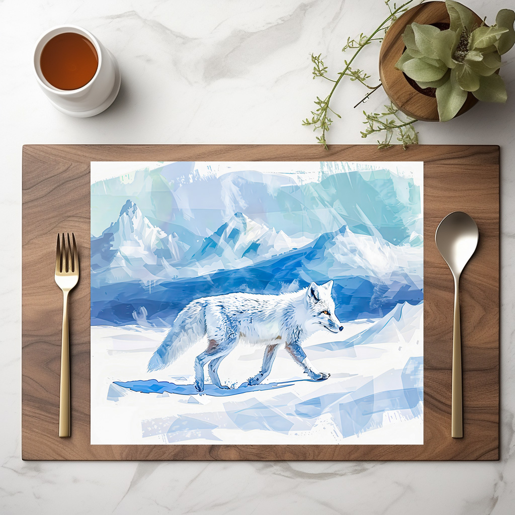 raxxa Premium-Tischset: Arctic Fox in Snowy Landscape – Bild 2