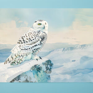 raxxa Premium-Tischset: Snowy Owl in Frozen Landscape