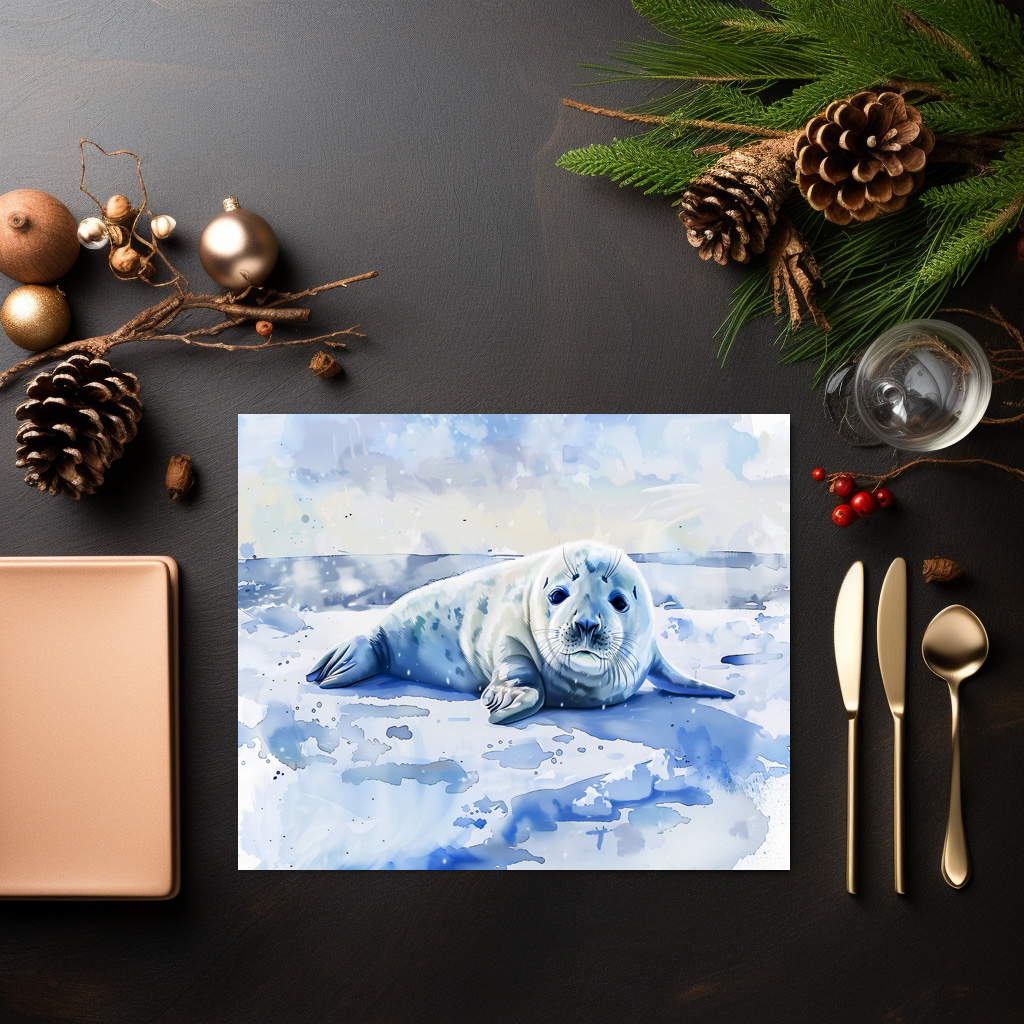 raxxa Premium-Tischset: Seal Pup Resting on Arctic Ice – Bild 3