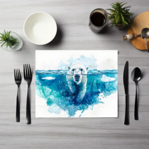 raxxa Premium-Tischset: Polar Bear in Arctic Waters