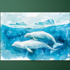 raxxa Premium-Tischset: Beluga Whales in Icy Underwater Scene