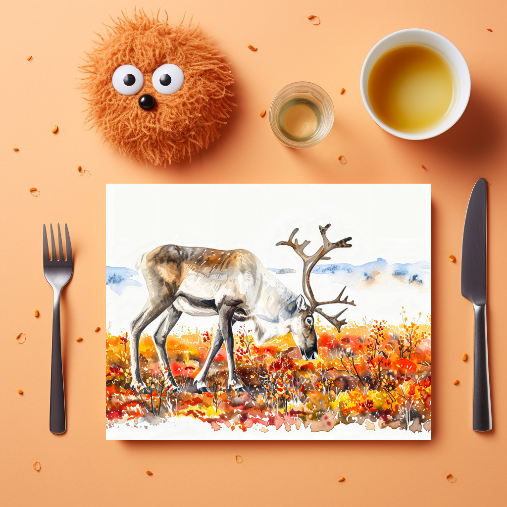 raxxa Premium-Tischset: Reindeer in Autumn Tundra