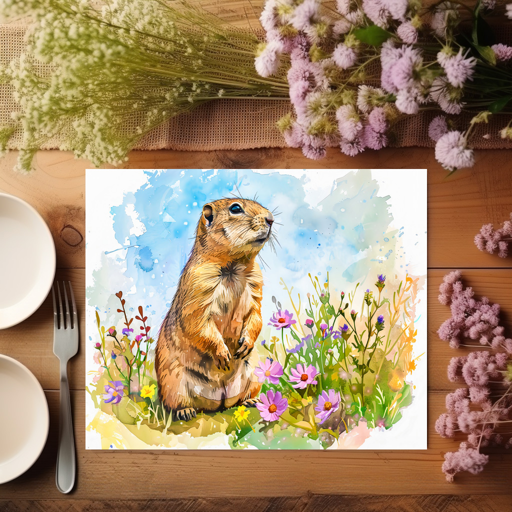 raxxa Premium-Tischset: Arctic Ground Squirrel in Tundra Landscape - immagine 2