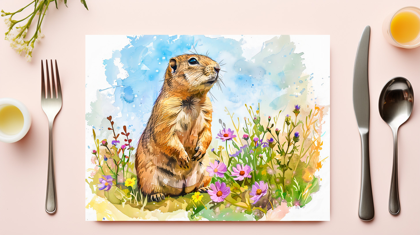 raxxa Premium-Tischset: Arctic Ground Squirrel in Tundra Landscape - immagine 3