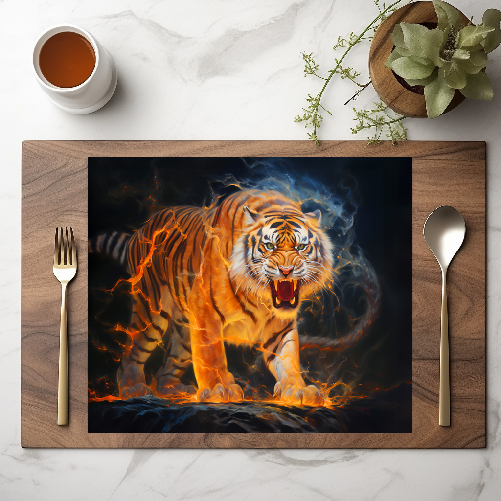 raxxa Premium-Tischset: Majestic Tiger Chinese Zodiac Artistry - immagine 3
