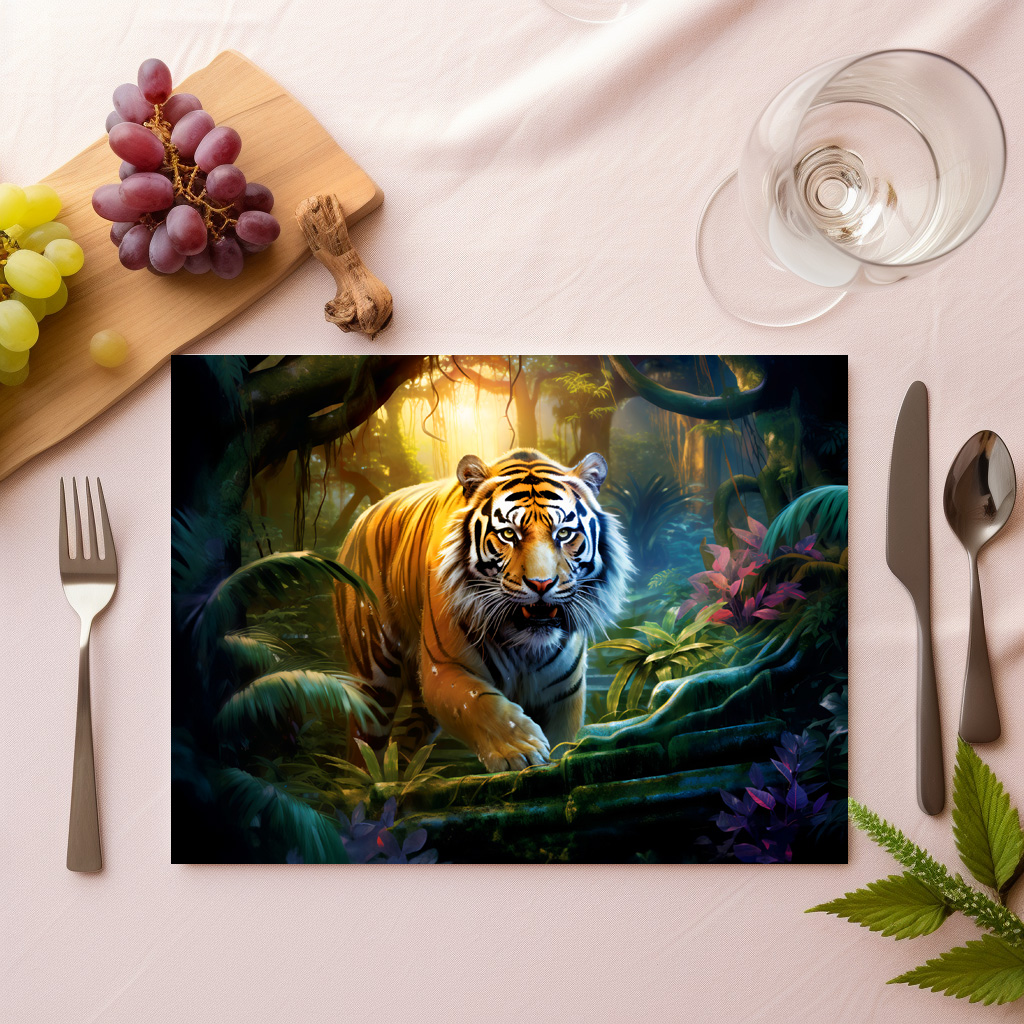 raxxa Premium-Tischset: Majestic Tiger Chinese Zodiac Artistry - immagine 2