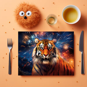 raxxa Premium-Tischset: Majestic Tiger Chinese Zodiac Artistry