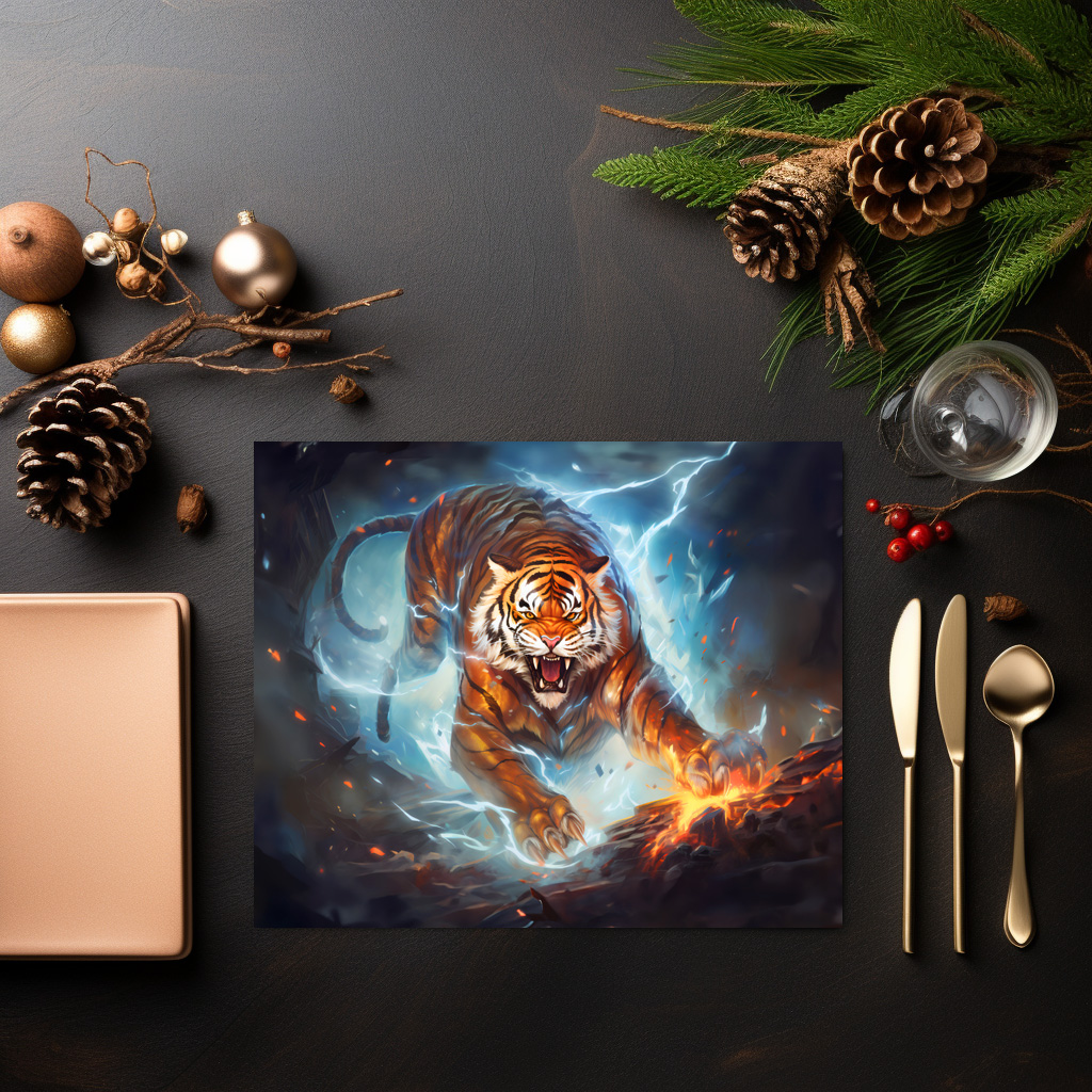 raxxa Premium-Tischset: Majestic Tiger Chinese Zodiac Artistry – Bild 2