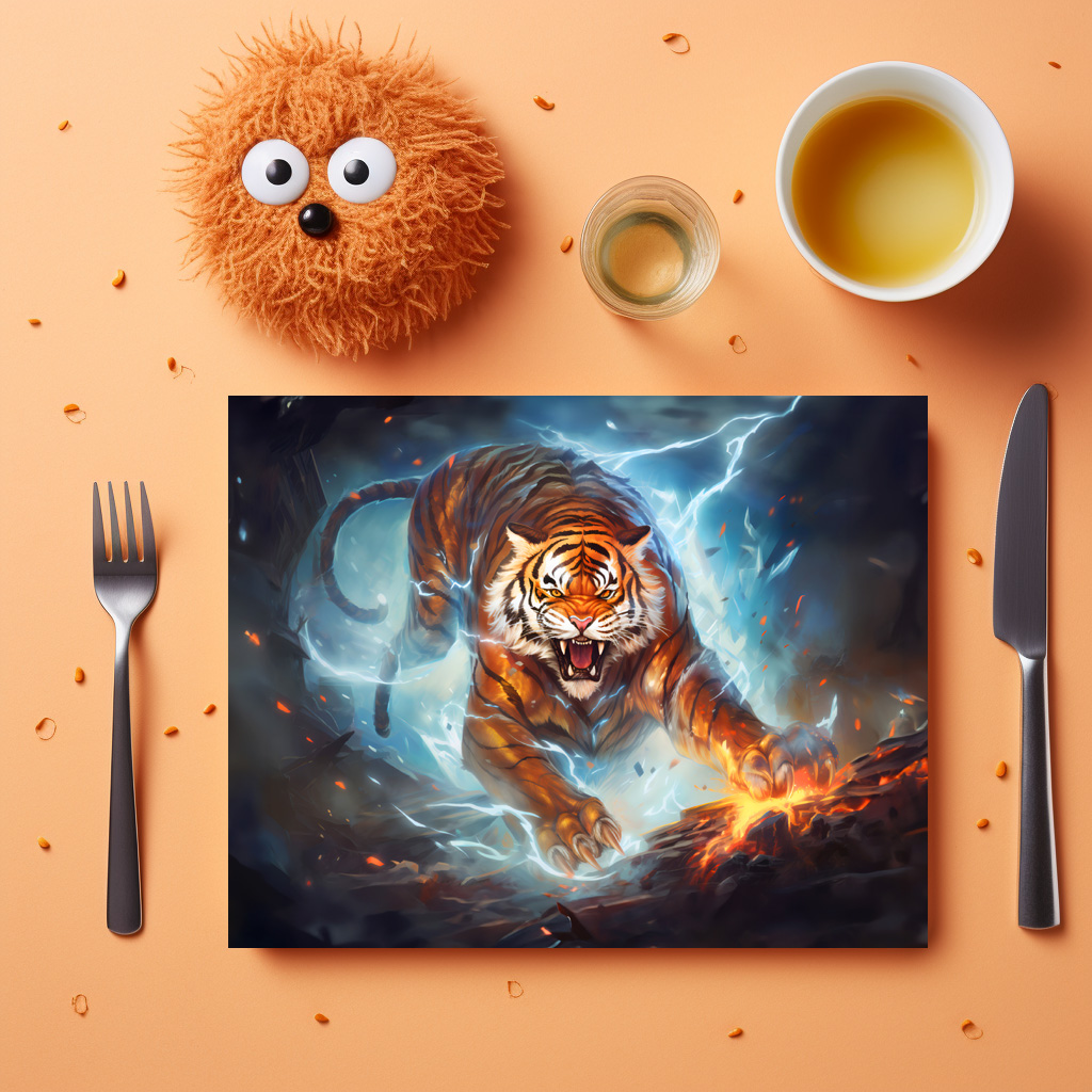 raxxa Premium-Tischset: Majestic Tiger Chinese Zodiac Artistry – Bild 3