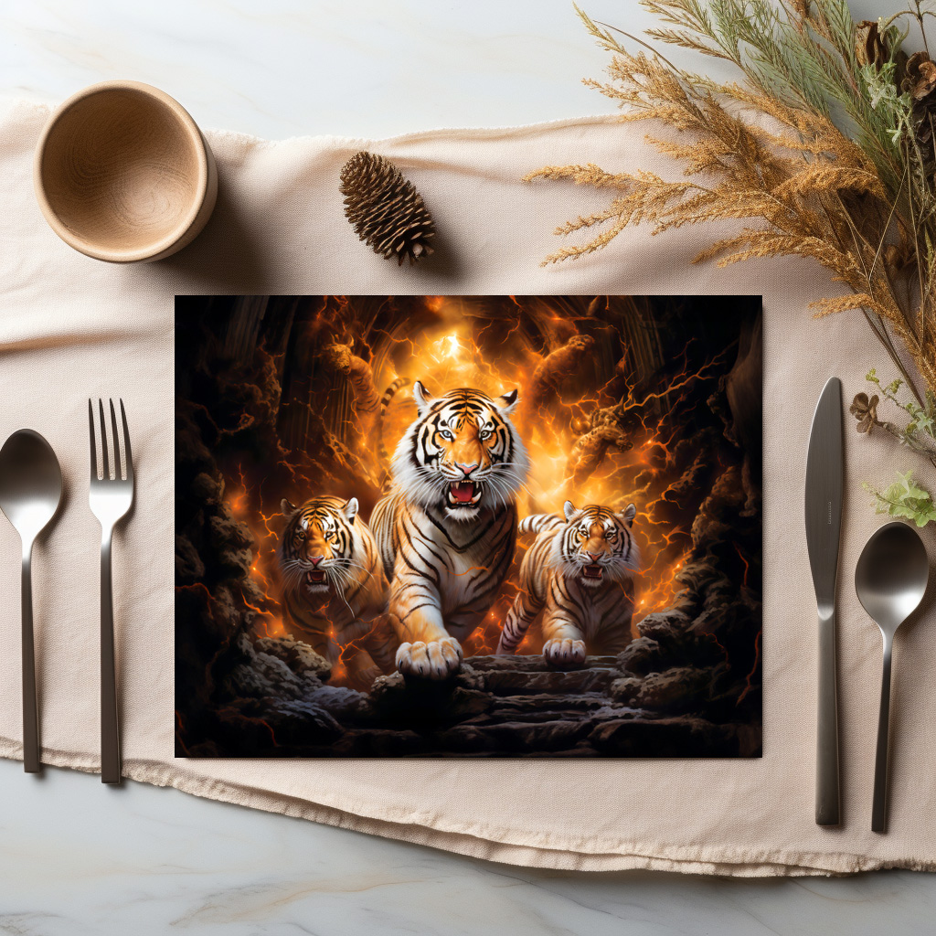 raxxa Premium-Tischset: Majestic Tiger Chinese Zodiac Artistry – Bild 3