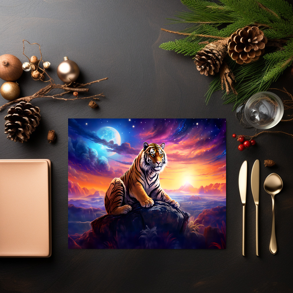 raxxa Premium-Tischset: Majestic Tiger Chinese Zodiac Artistry – Bild 2
