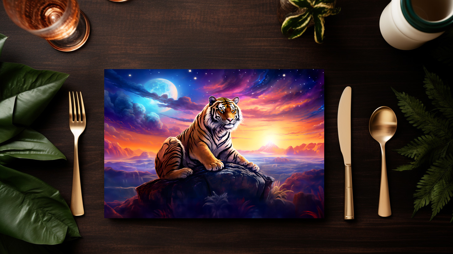 raxxa Premium-Tischset: Majestic Tiger Chinese Zodiac Artistry – Bild 3