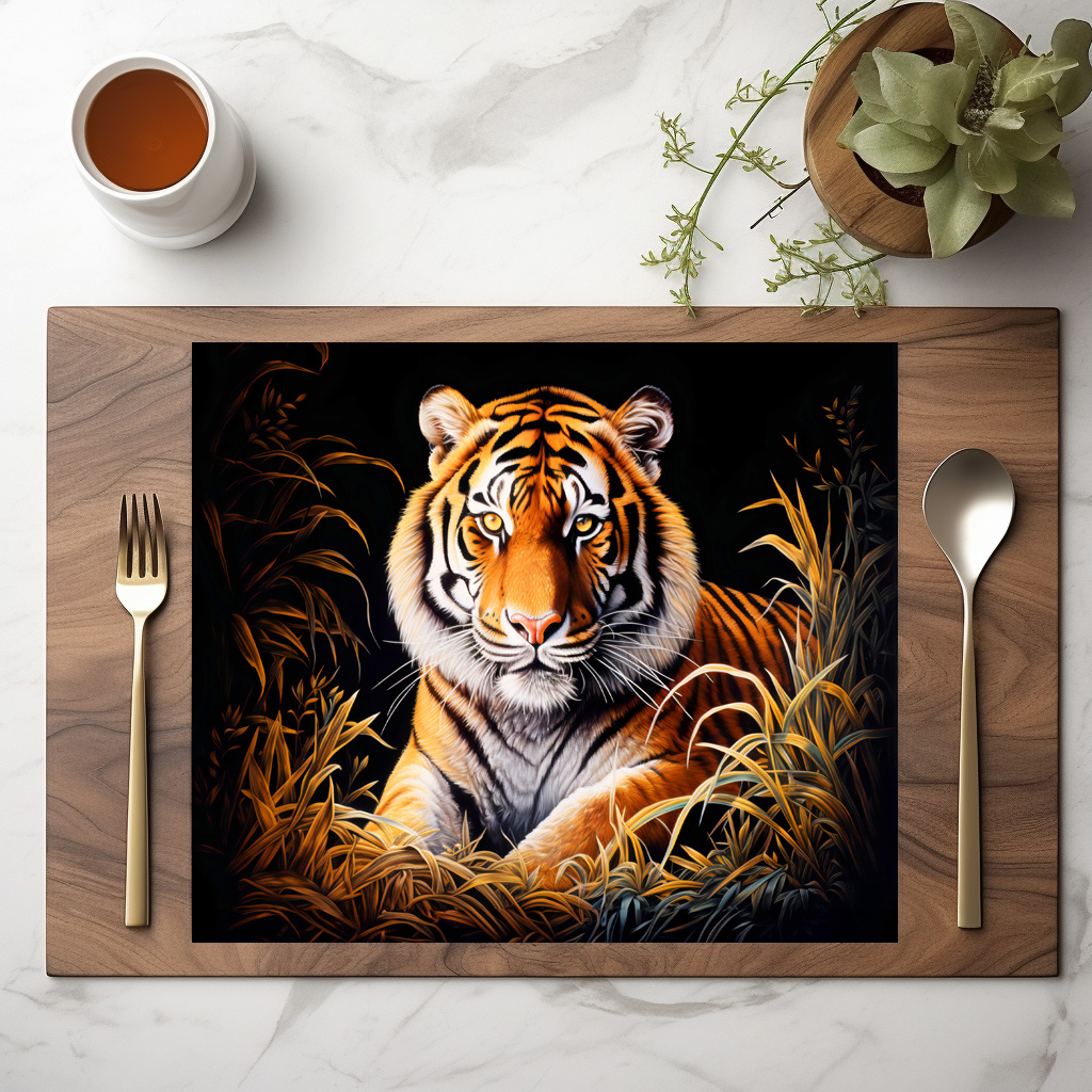 raxxa Premium-Tischset: Majestic Tiger Chinese Zodiac Artistry – Bild 3