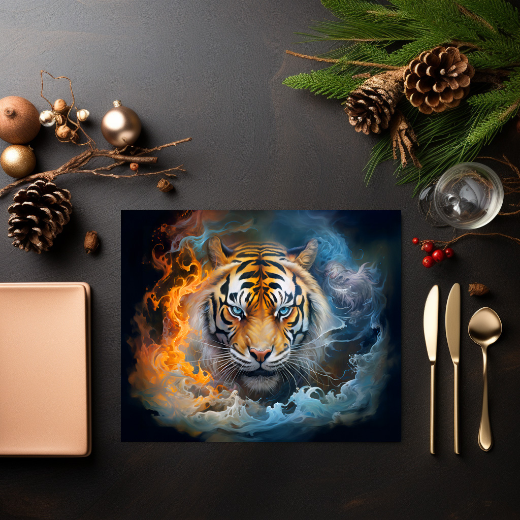 raxxa Premium-Tischset: Majestic Tiger Chinese Zodiac Artistry – Bild 3