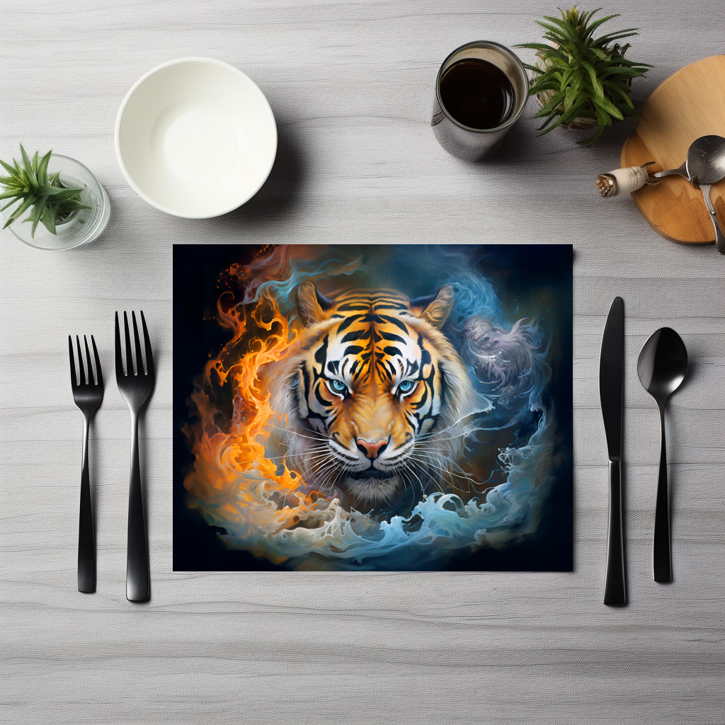 raxxa Premium-Tischset: Majestic Tiger Chinese Zodiac Artistry