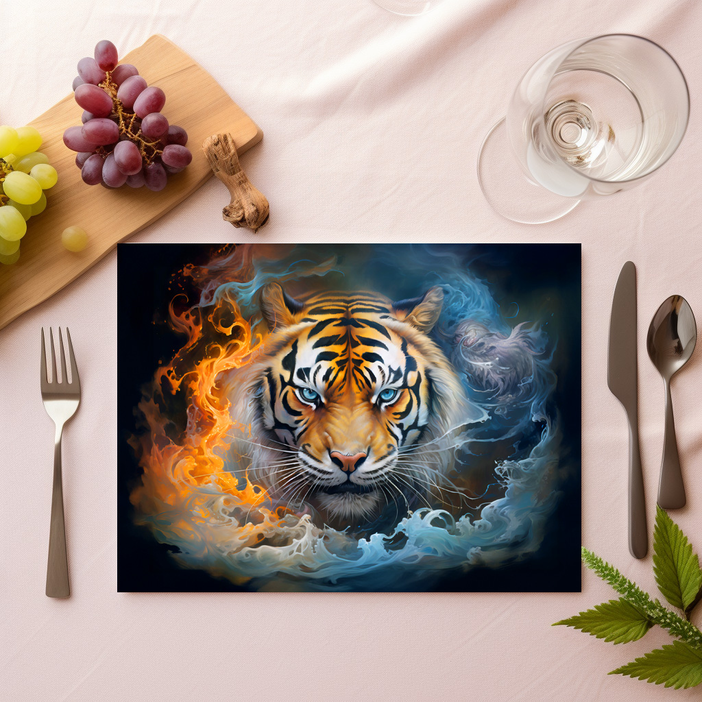 raxxa Premium-Tischset: Majestic Tiger Chinese Zodiac Artistry – Bild 2