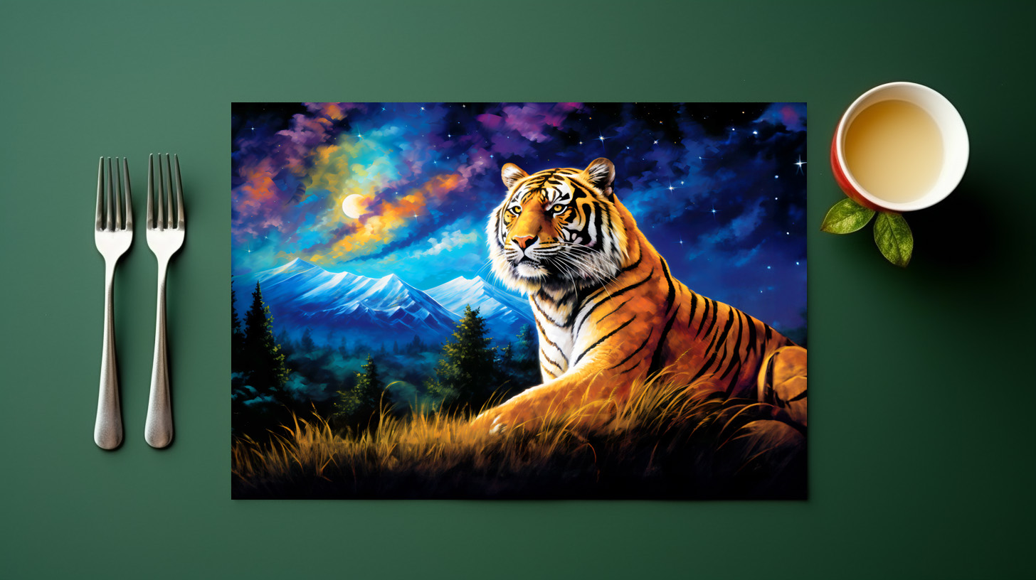 raxxa Premium-Tischset: Majestic Tiger Chinese Zodiac Artistry – Bild 2