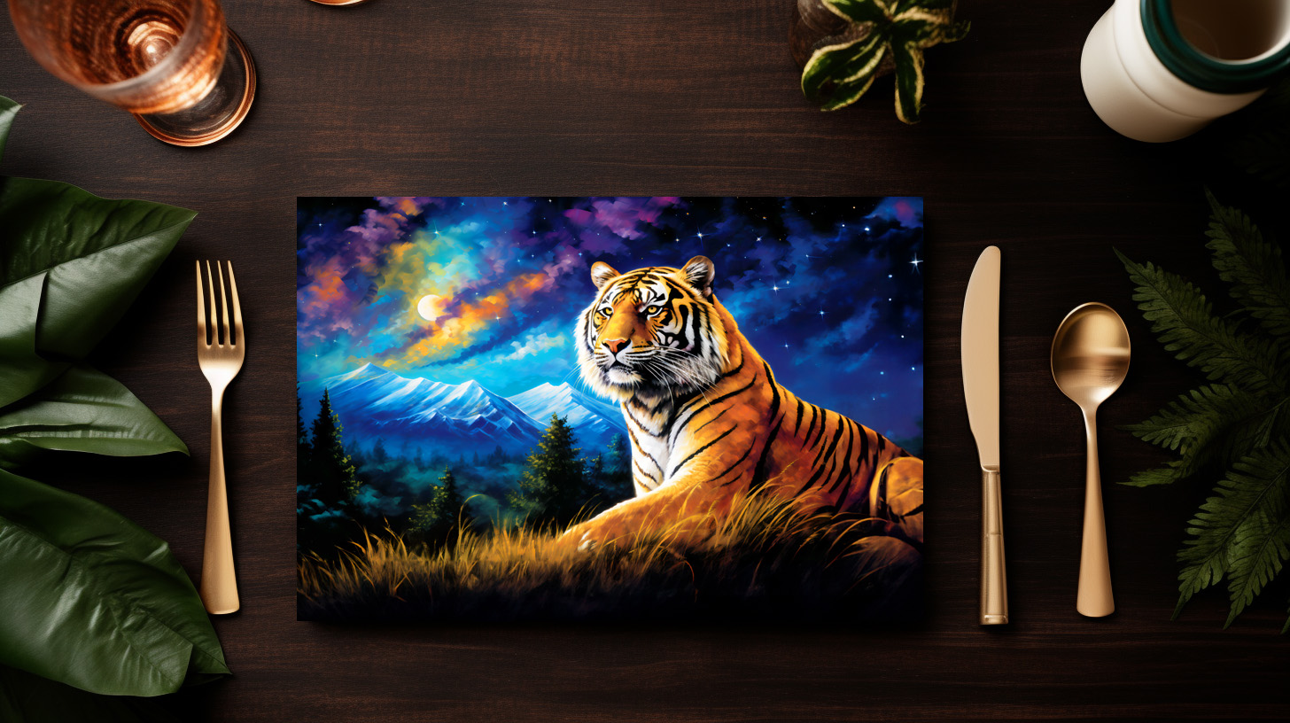 raxxa Premium-Tischset: Majestic Tiger Chinese Zodiac Artistry – Bild 3