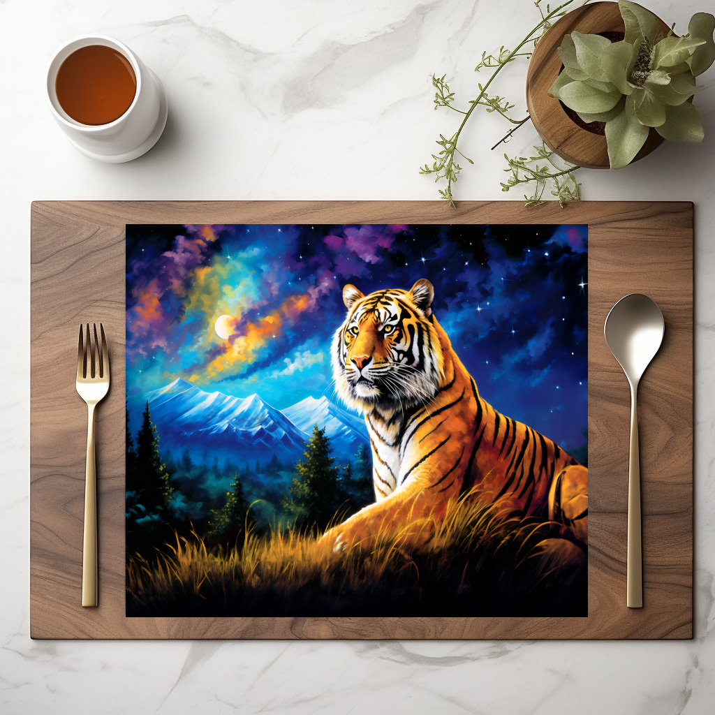 raxxa Premium-Tischset: Majestic Tiger Chinese Zodiac Artistry