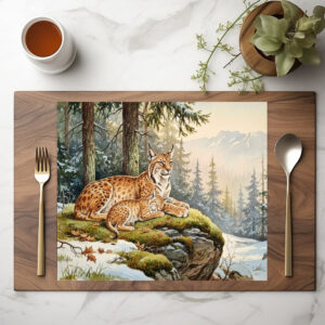 raxxa Premium-Tischset: Luchs mit Jungtier
