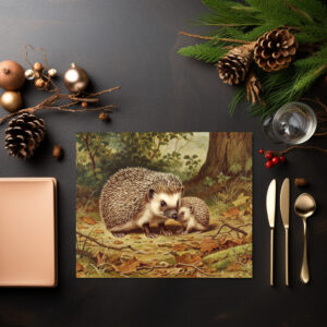 raxxa Premium-Tischset: Igel mit Jungtier