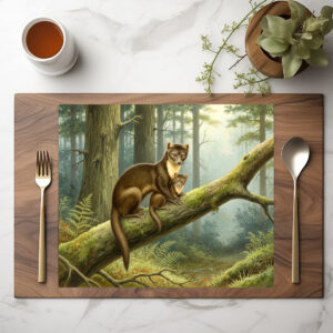 raxxa Premium-Tischset: Baummarder mit Jungtier