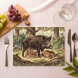 raxxa Premium-Tischset: Wildschwein mit Jungtier