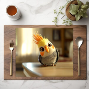 raxxa Premium-Tischset: Niedlicher Nymphensittich - neugierig alles im Blick