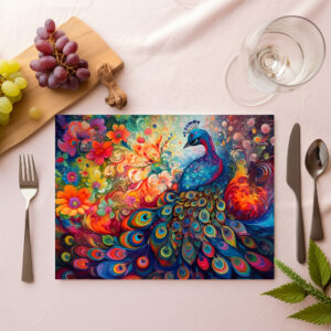 raxxa Premium-Tischset: Farbenfroher eleganter Pfau