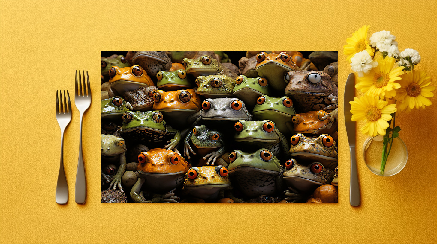 raxxa Premium-Tischset: Gruppenbild mit Fröschen – Image 2