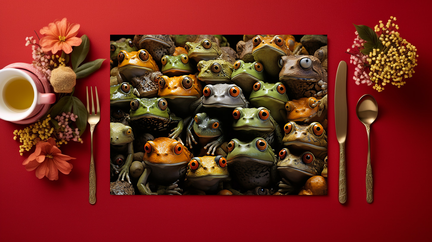 raxxa Premium-Tischset: Gruppenbild mit Fröschen