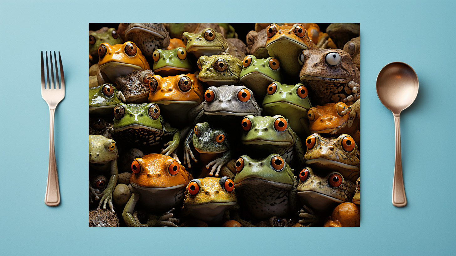 raxxa Premium-Tischset: Gruppenbild mit Fröschen – Image 3