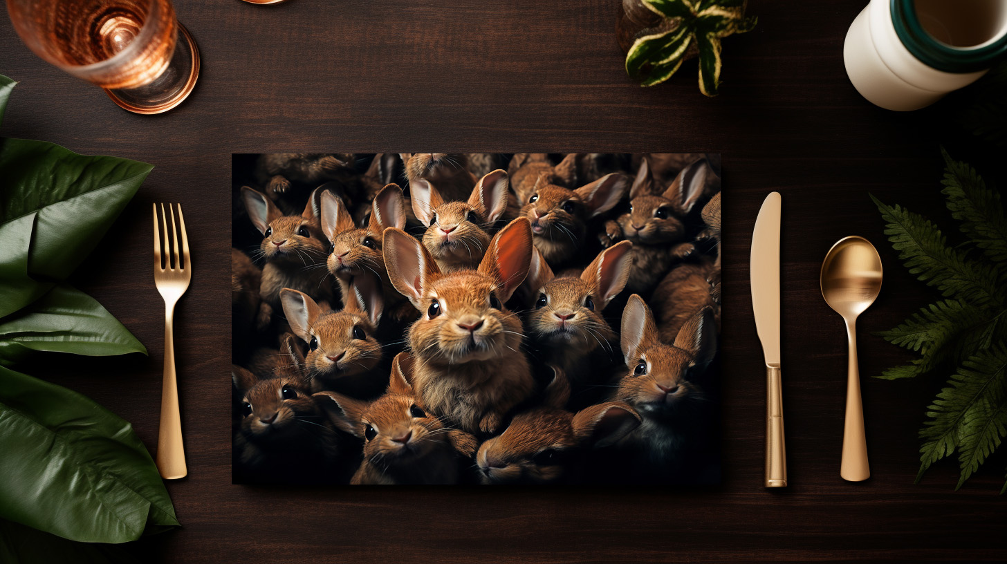 raxxa Premium-Tischset: Gruppenbild mit neugierigen Kaninchen - Image 3