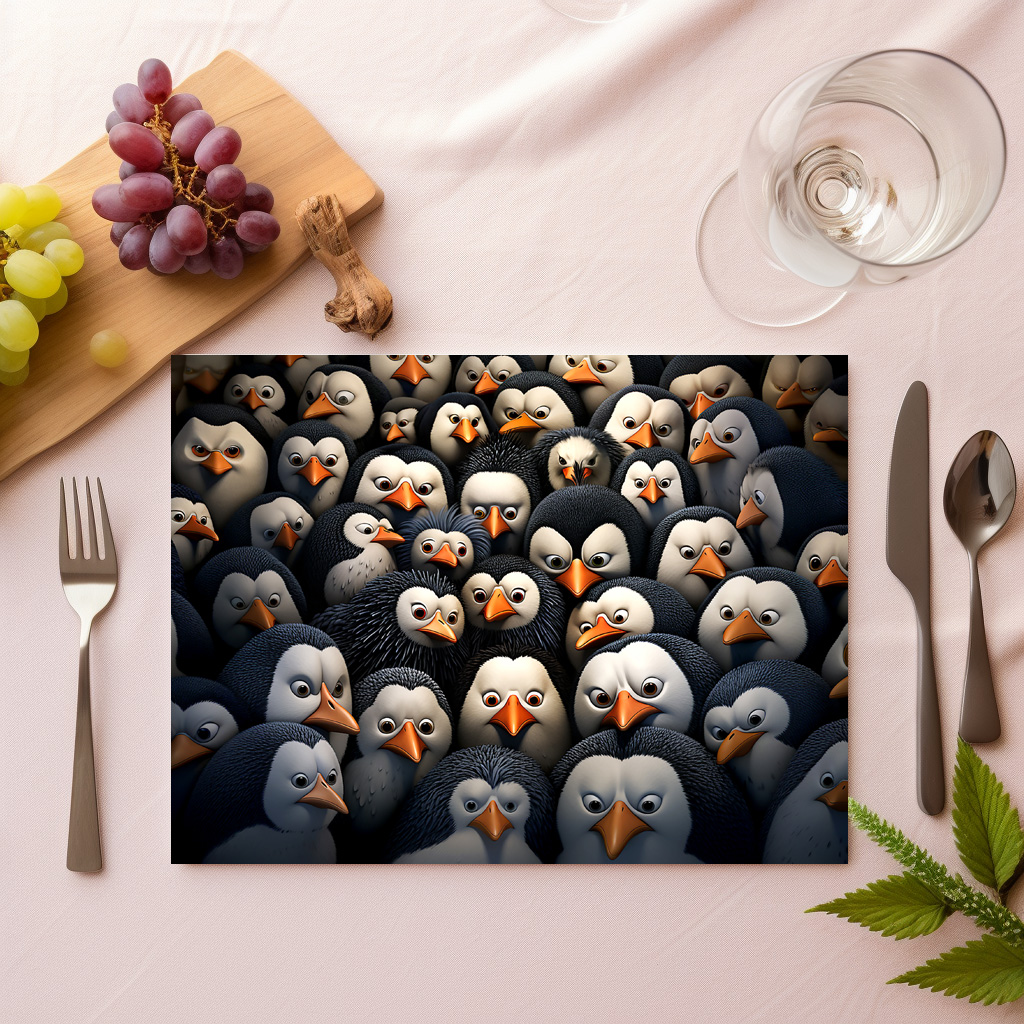 raxxa Premium-Tischset: Gruppenbild mit beobachtenden Pinguinen – Bild 2