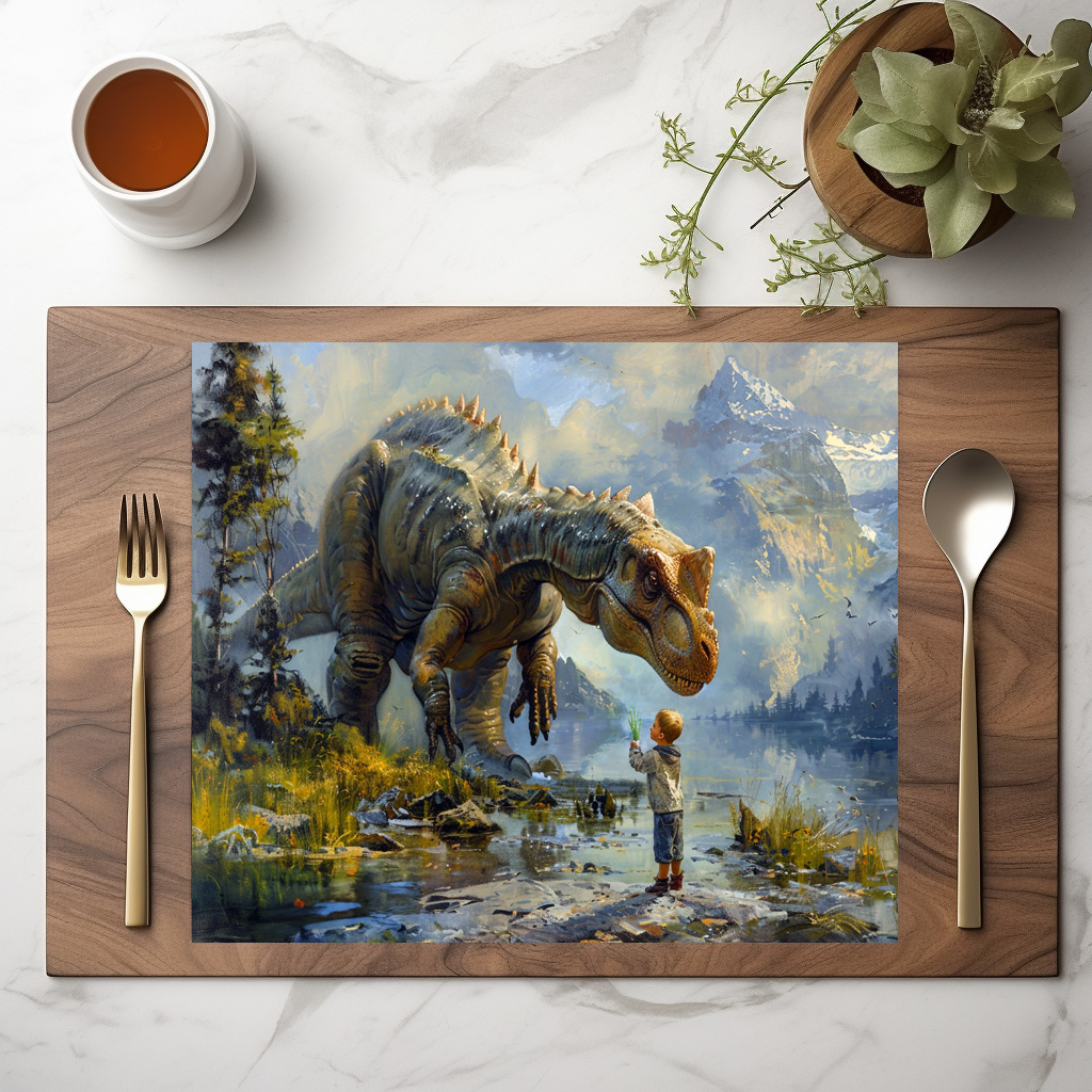 raxxa Premium-Tischset: Dinosaurier und kleiner Junge - mein bester Freund