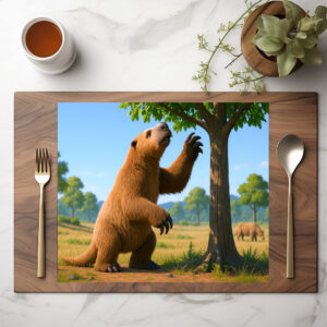 raxxa Premium-Tischset: Ausgestorben in der Eiszeit - Riesenfaultier Megatherium americanum