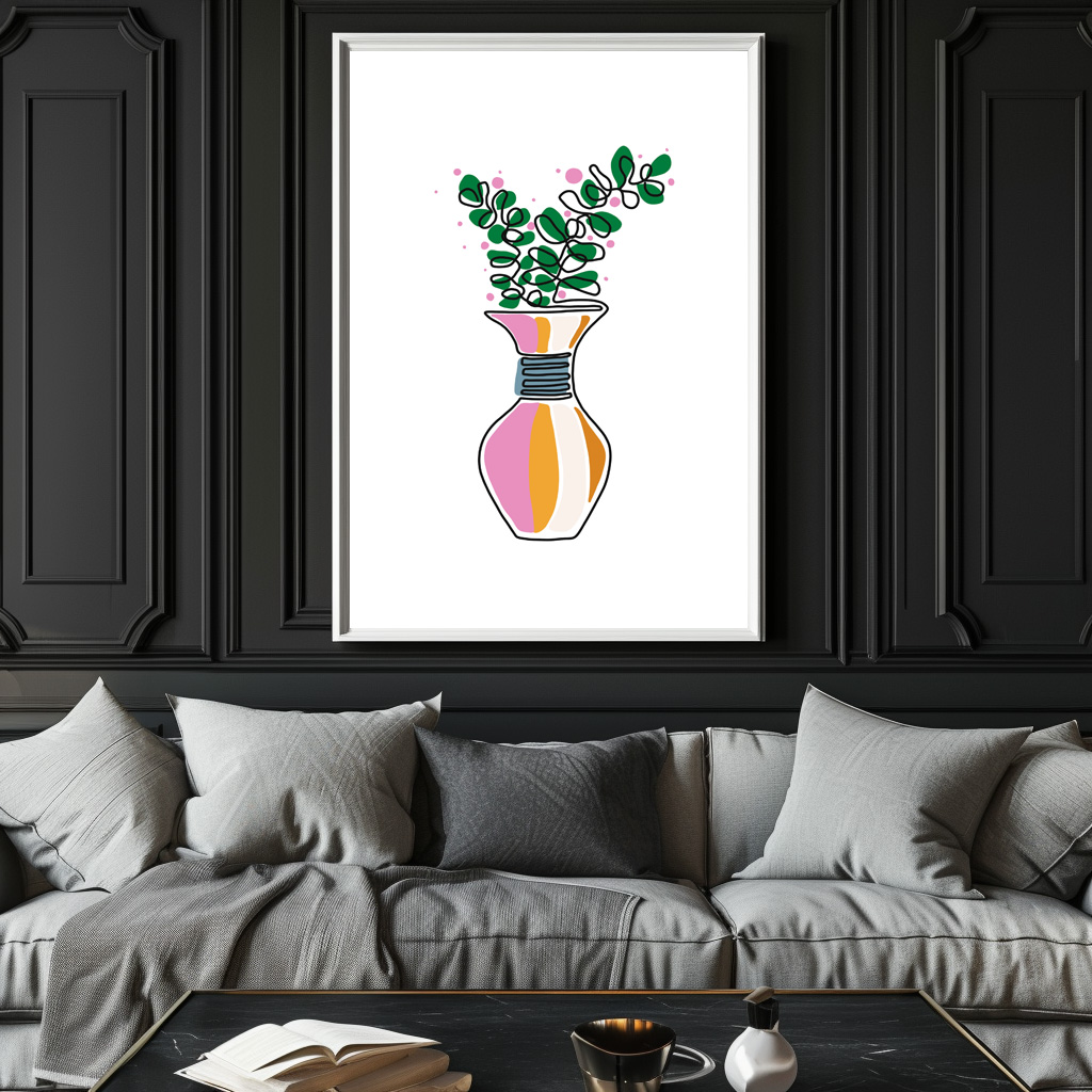 Poster: Vase mit buntem Blumen Design - Image 3