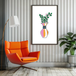 Poster: Vase mit buntem Blumen Design