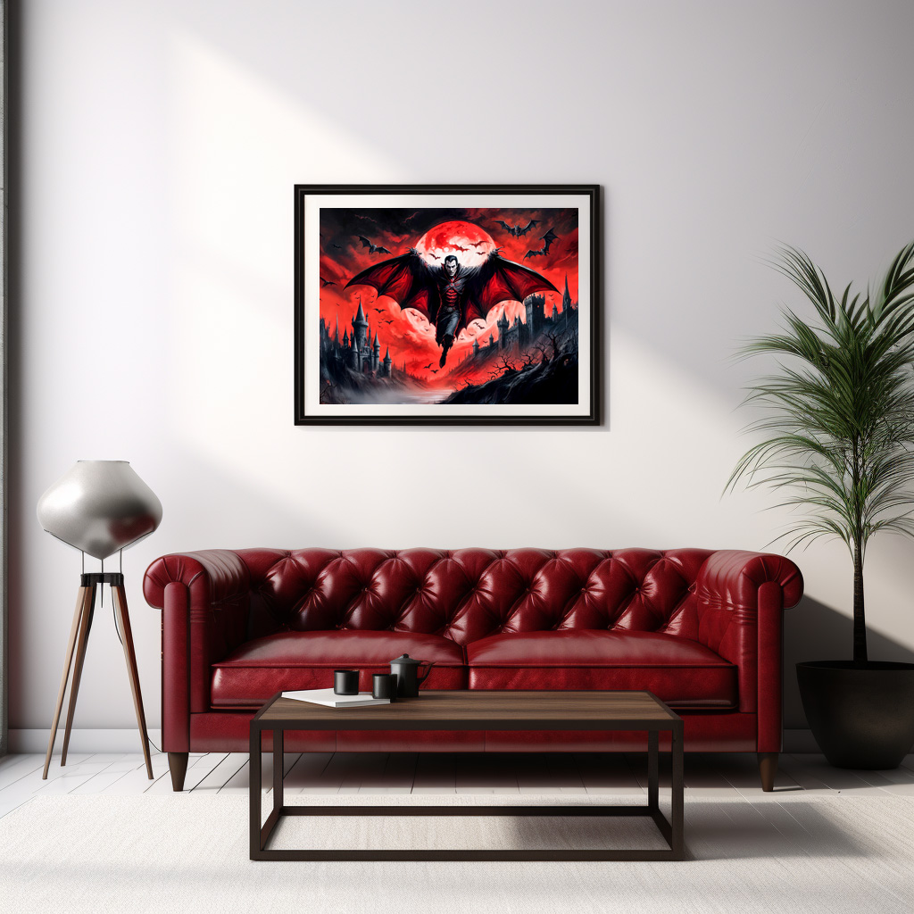 Poster: Vampire Flying Over Haunted Castle - immagine 2