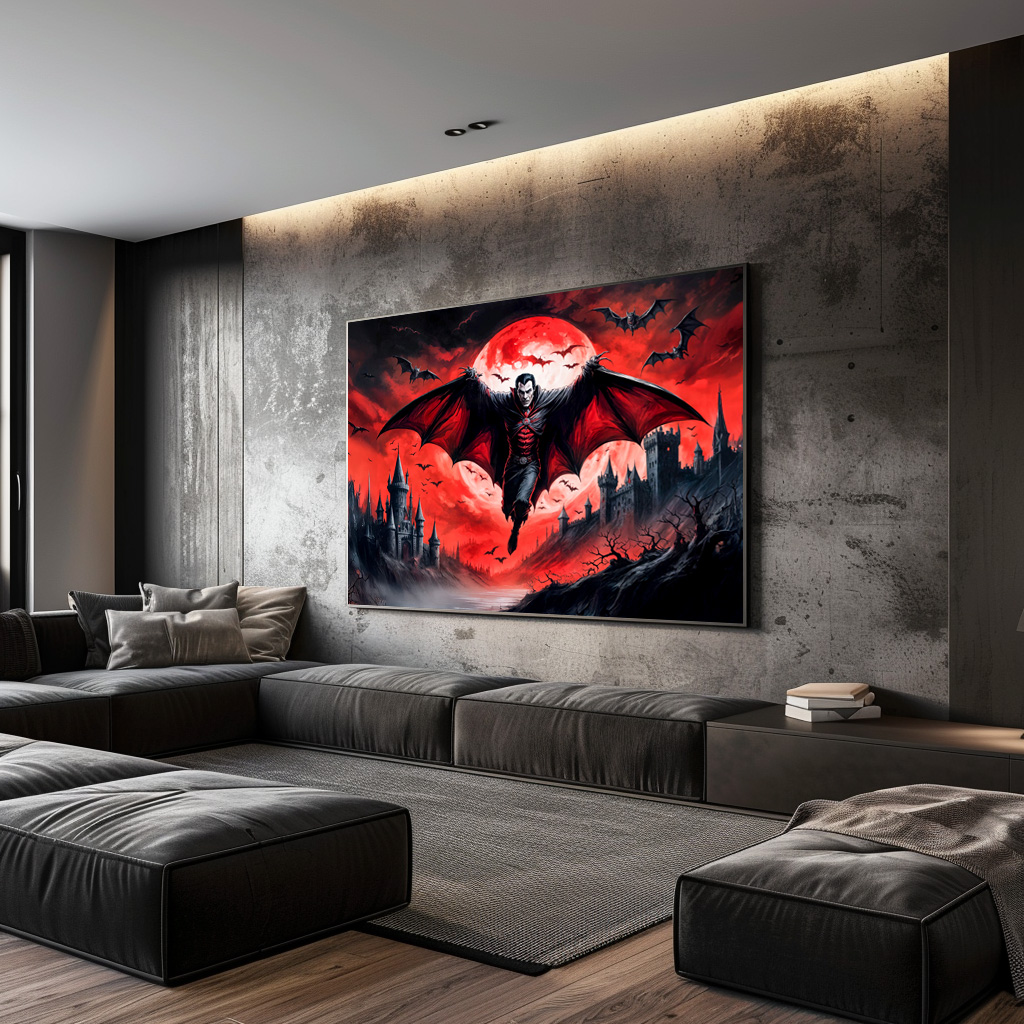 Poster: Vampire Flying Over Haunted Castle