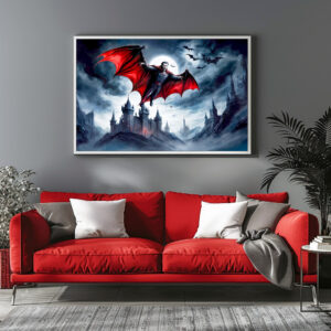 Poster: Vampire Flying Over Haunted Castle