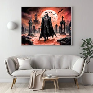 Poster: Vampire in Moonlit Graveyard