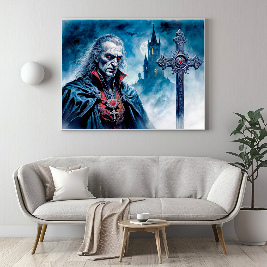 Poster: Vampire Lord with Cross in Moonlit Night – Bild 3