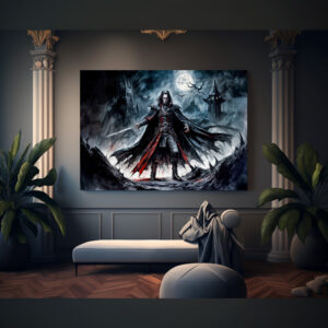 Poster: Vampire Warrior in Moonlit Ruins