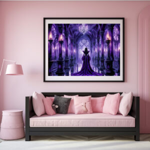 Poster: Mystical Vampire Queen in Gothic Castle Hall