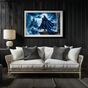 Poster: Vampire in Moonlit Castle Scene