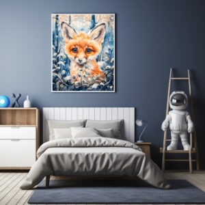 Poster: Little Fox in Winter Herbs