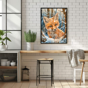 Poster: Little Fox in Snowy Forest