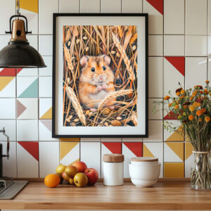 Poster: Field Hamster in Golden Grain