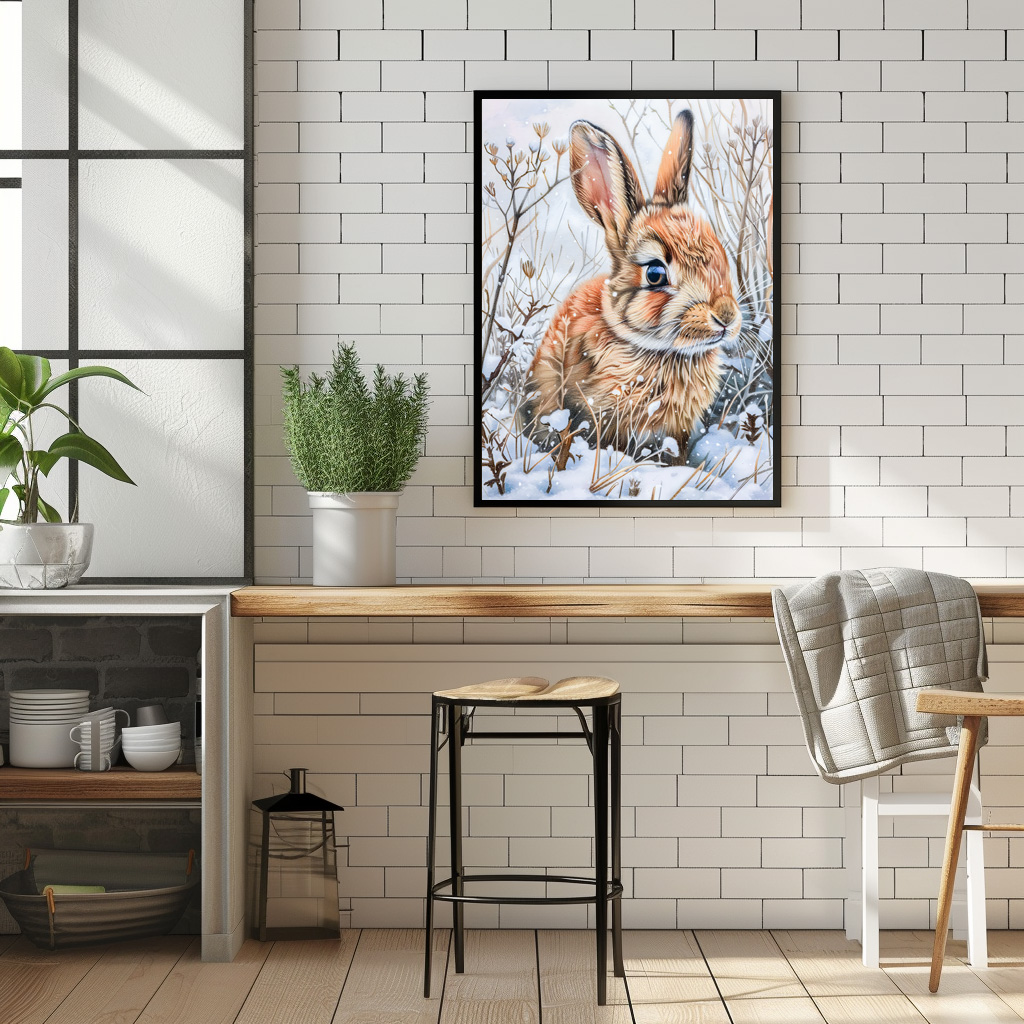 Poster: Little Hare in Snowy Field - Imagen 3